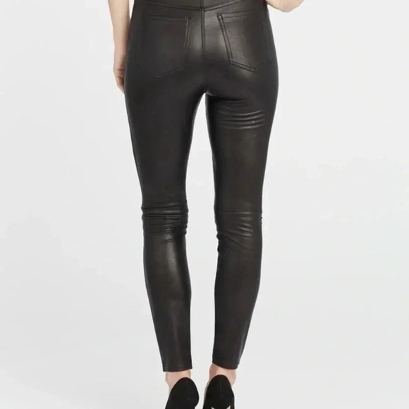 SPANX Leather-Like Ankle Skinny Pant ankle stretch comfort B359 - Picture 2 of 5